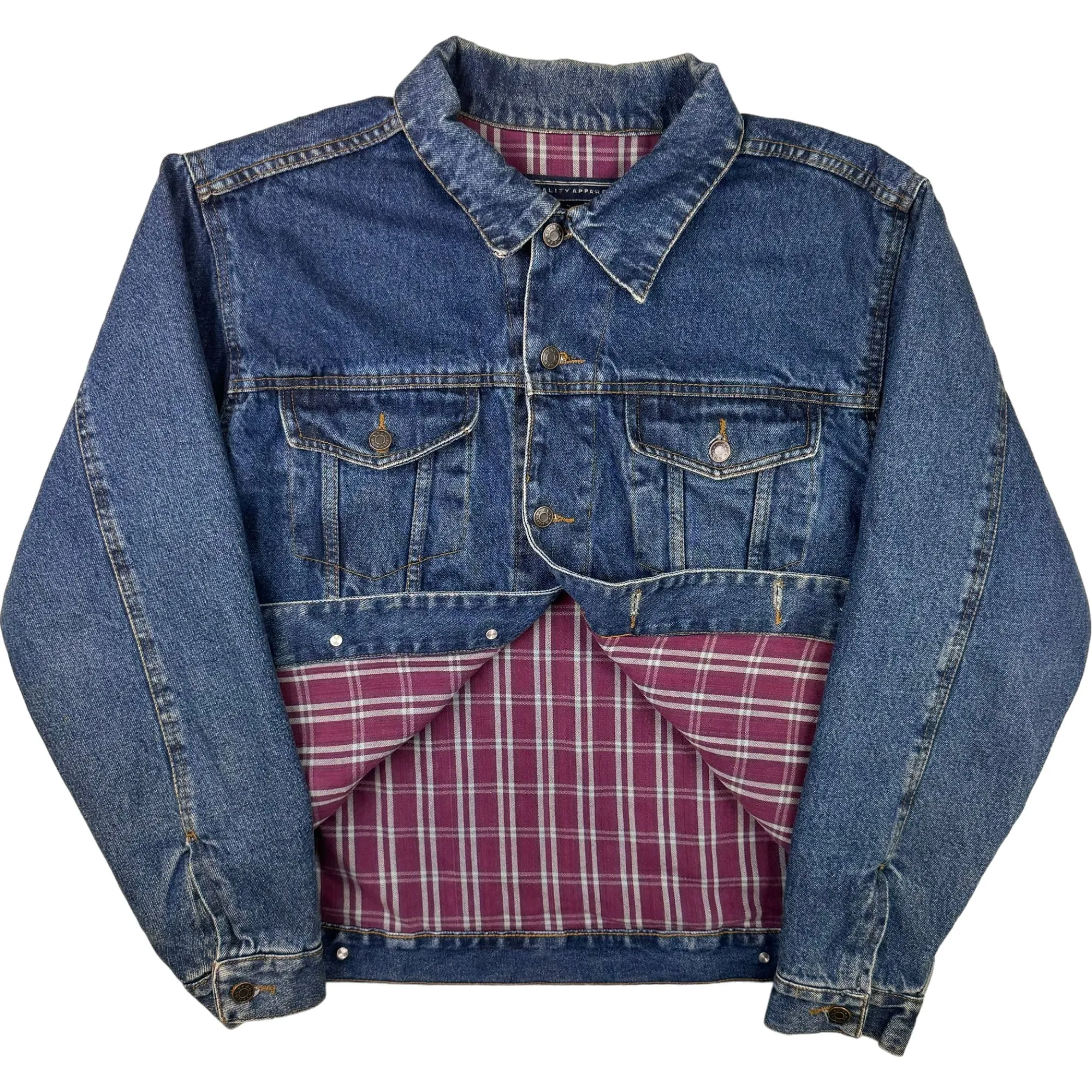 Vintage 90's Army Navy Flannel Lined Denim Jacket Blue