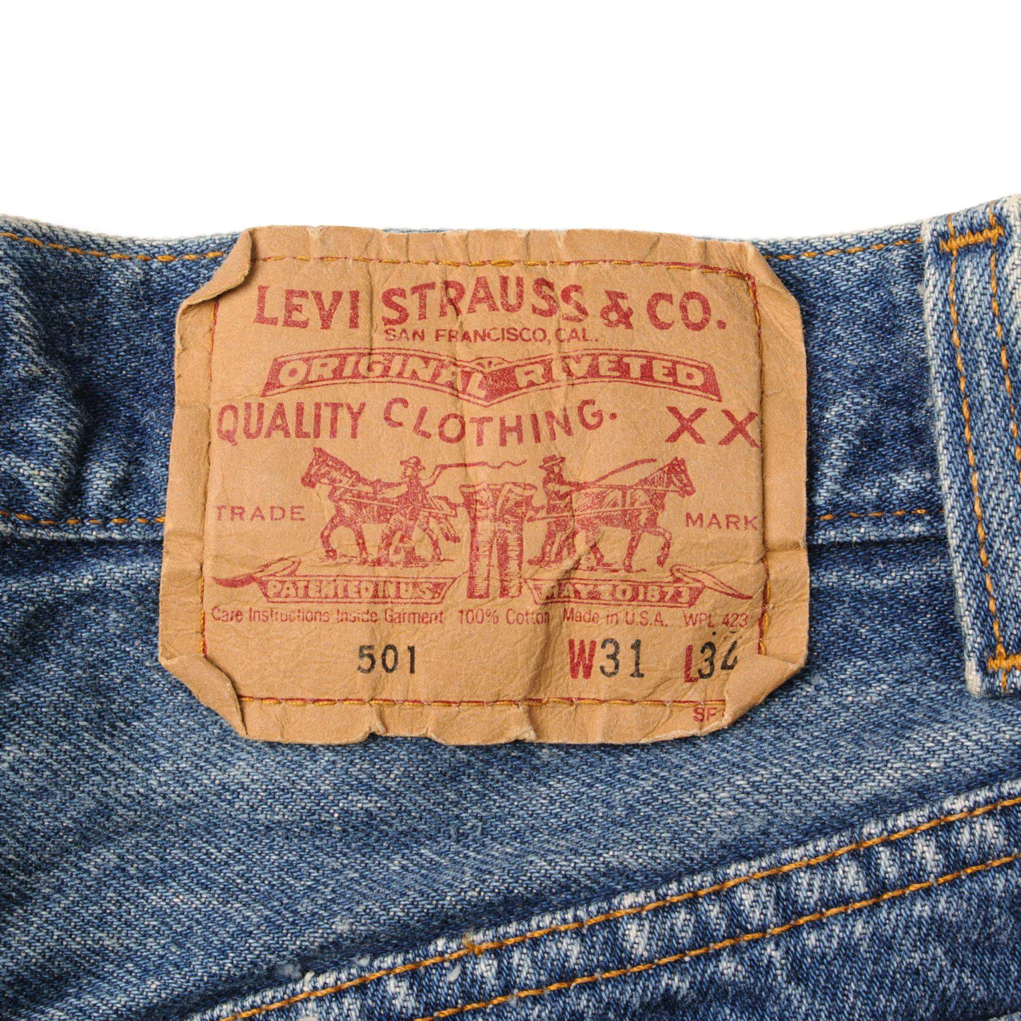 VINTAGE LEVIS 501 JEANS INDIGO 1985-1988 SIZE W28 L29 MADE IN USA