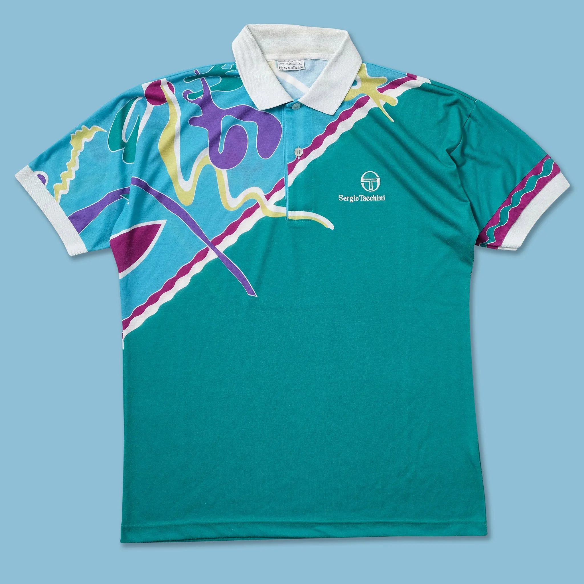 Vintage Sergio Tacchini Tennis Polo Large