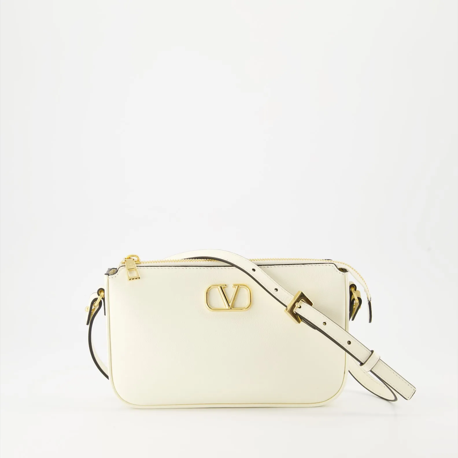 VLogo Leather Crossbody Bag