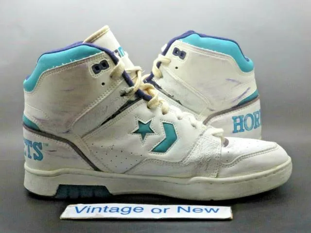 Vtg 80's 1989 nba converse pinnacle hi series charlotte hornets basketball sz 11