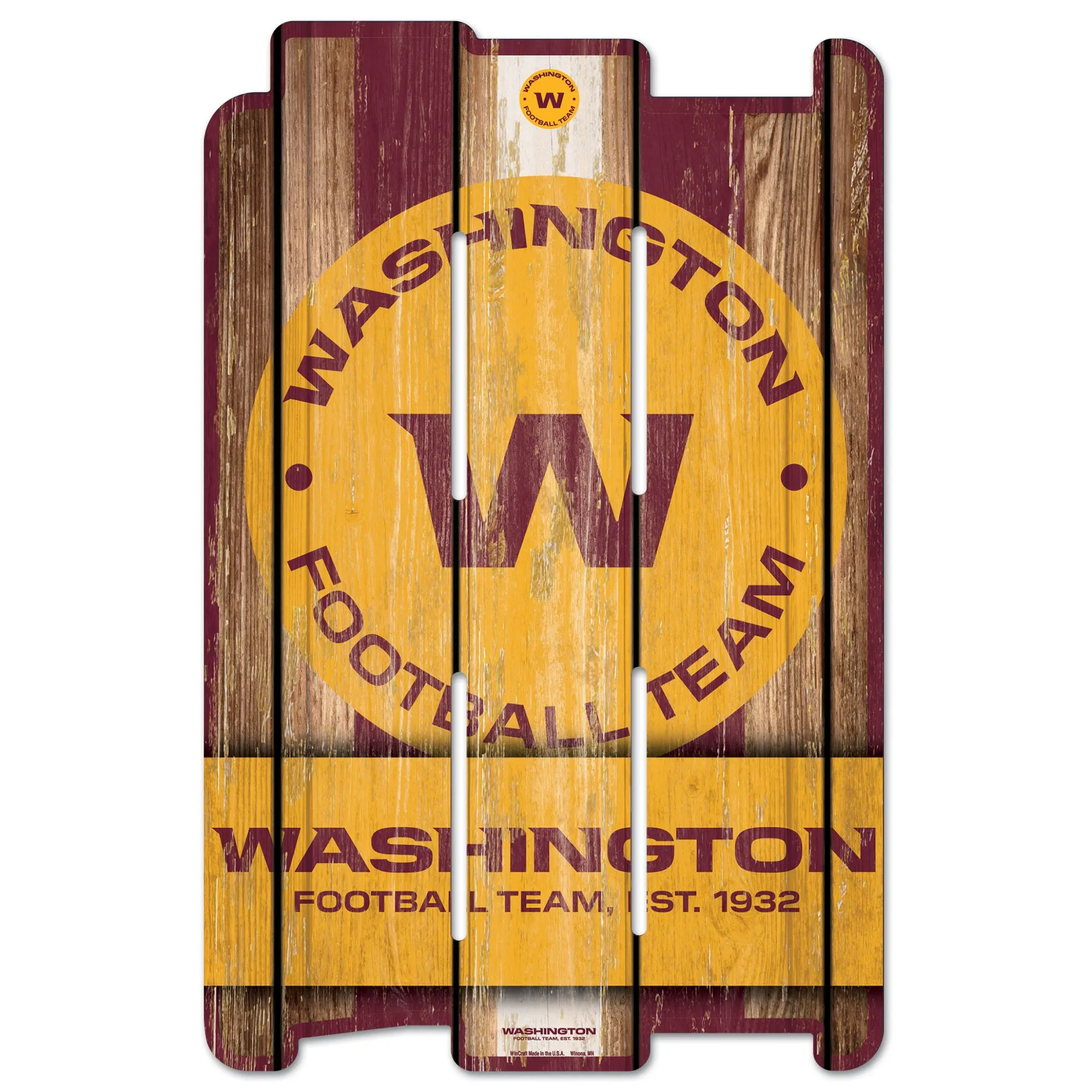 Washington Football Team 11 x 17 Fence Sign