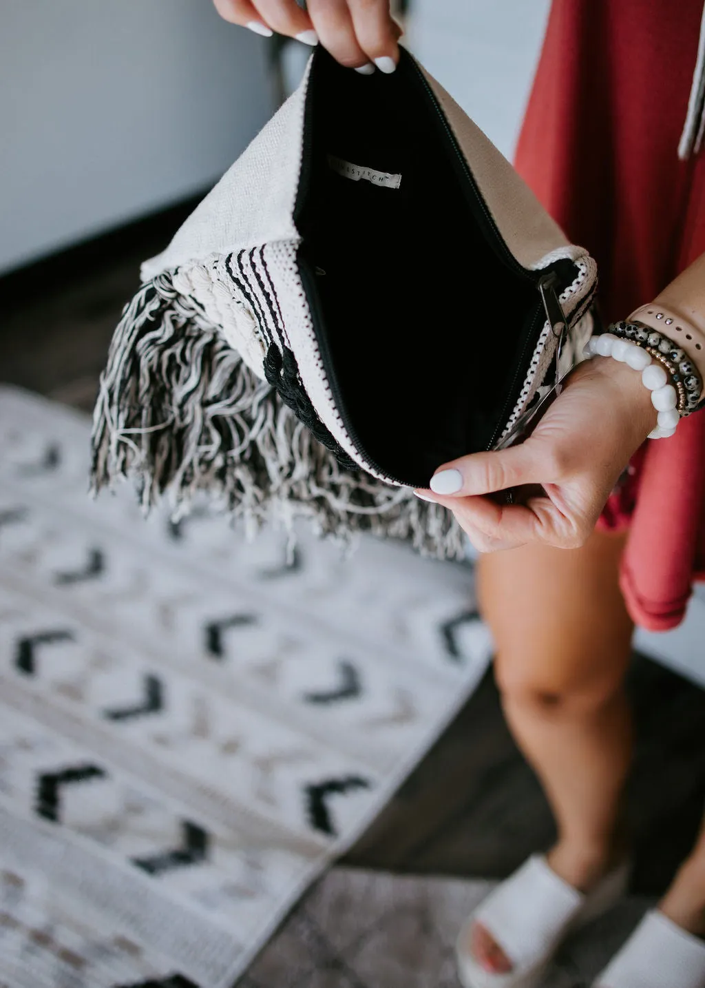 Weekend Retreat Woven Fringe Clutch FINAL SALE