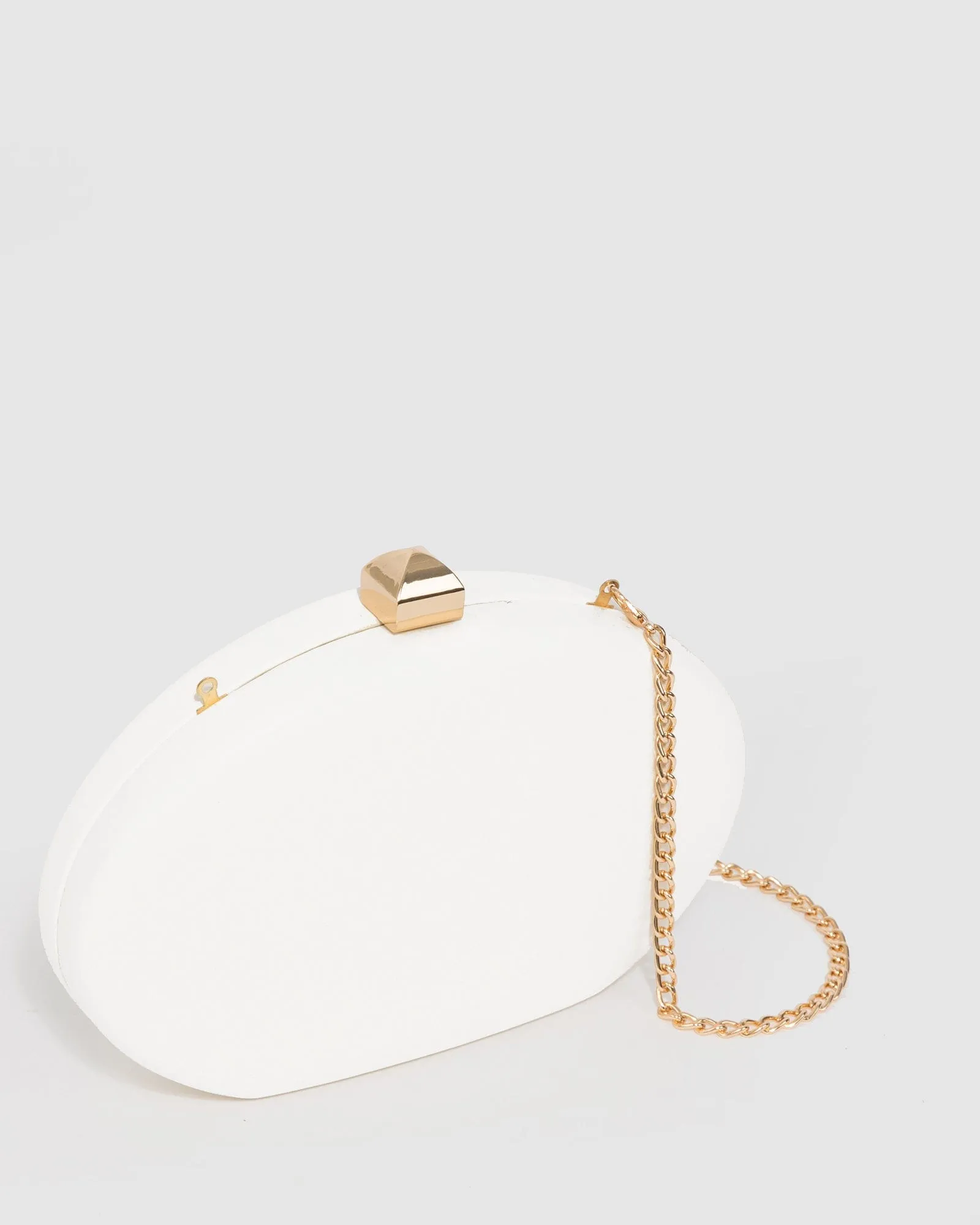 White Gracie Hardcase Clutch Bag