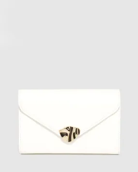 White Isidora Envelope Clutch Bag