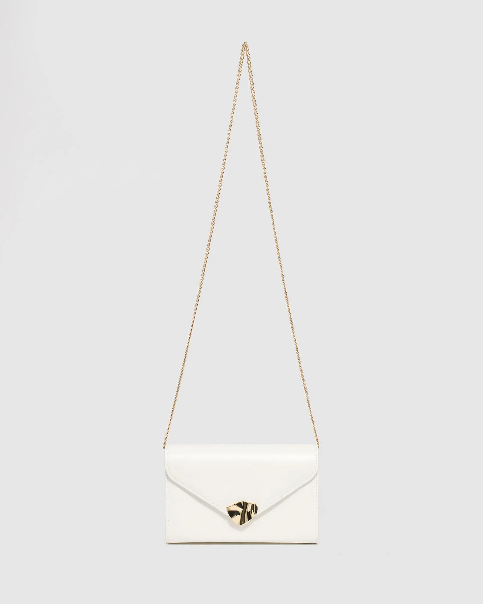 White Isidora Envelope Clutch Bag