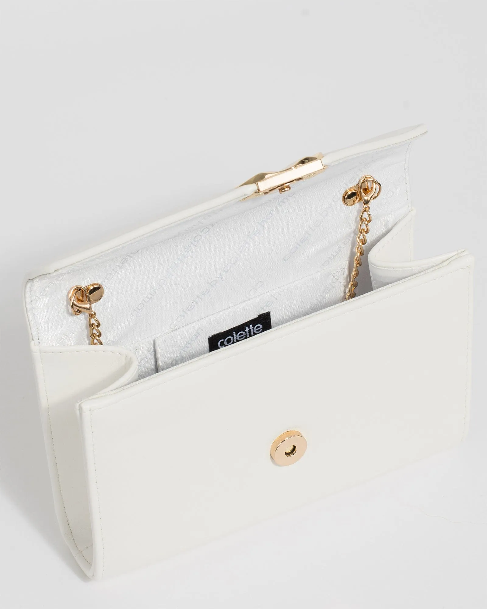 White Isidora Envelope Clutch Bag