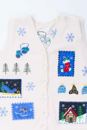 White Ugly Christmas Vest 54333