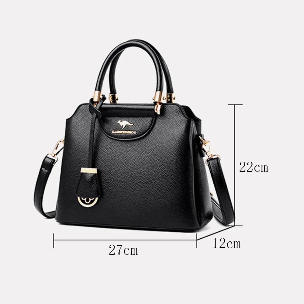 Women's Designer Soft Leather Casual Tote Large Capacity Hand Bags