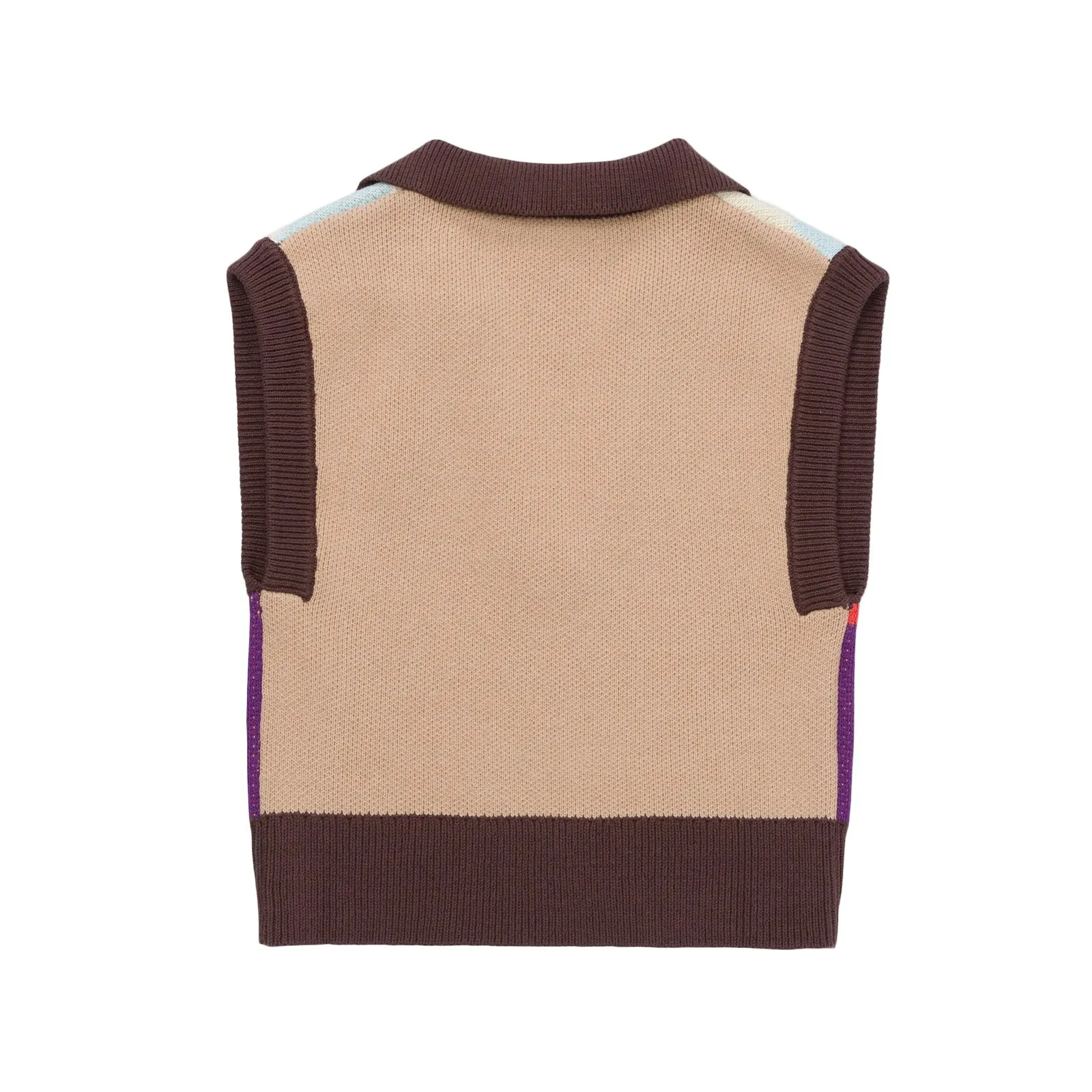 Womens Honor The Gift Collared Sweater Vest 'Brown'