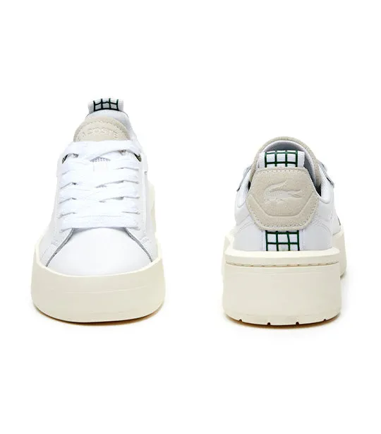 Women's Lacoste Carnaby Platform Leather Trainers White/Off White